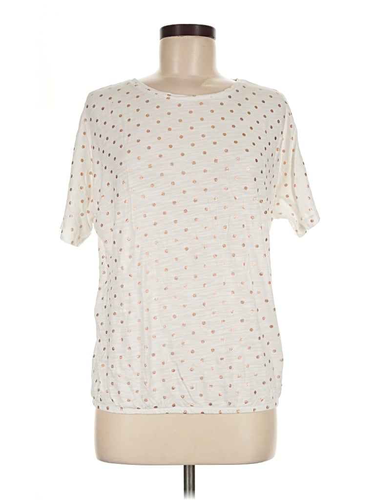 Pre-owned Apt. 9 Short Sleeve Top Ivory Crew Neck Tops