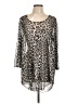 Jordan Taylor Animal Print Silver 3/4 Sleeve Blouse Size L - photo 1