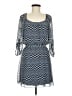 Speechless 100% Polyester Chevron-herringbone Blue Casual Dress Size M - photo 1