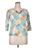 Ruby Rd. Teal 3/4 Sleeve Blouse Size L - photo 1