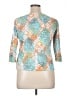 Ruby Rd. Teal 3/4 Sleeve Blouse Size L - photo 2