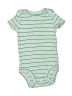 Carter's 100% Cotton Stripes Green Short Sleeve Onesie Size Newborn - photo 1