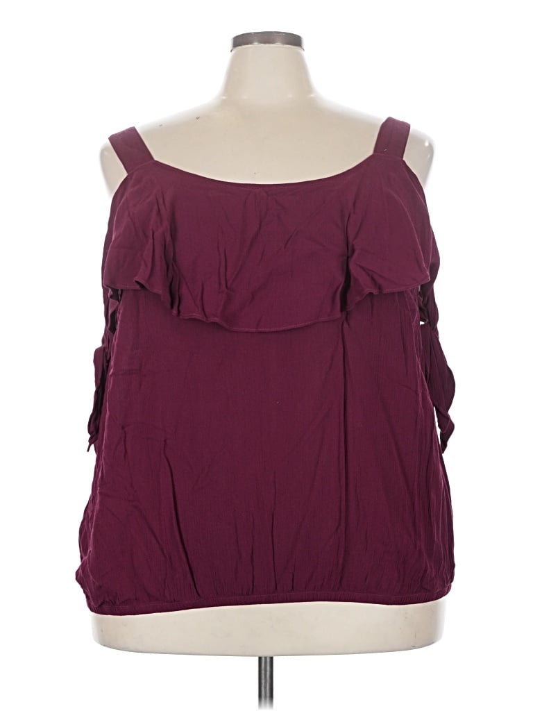 Pre-owned Maurices Sleeveless Blouse In Burgundy