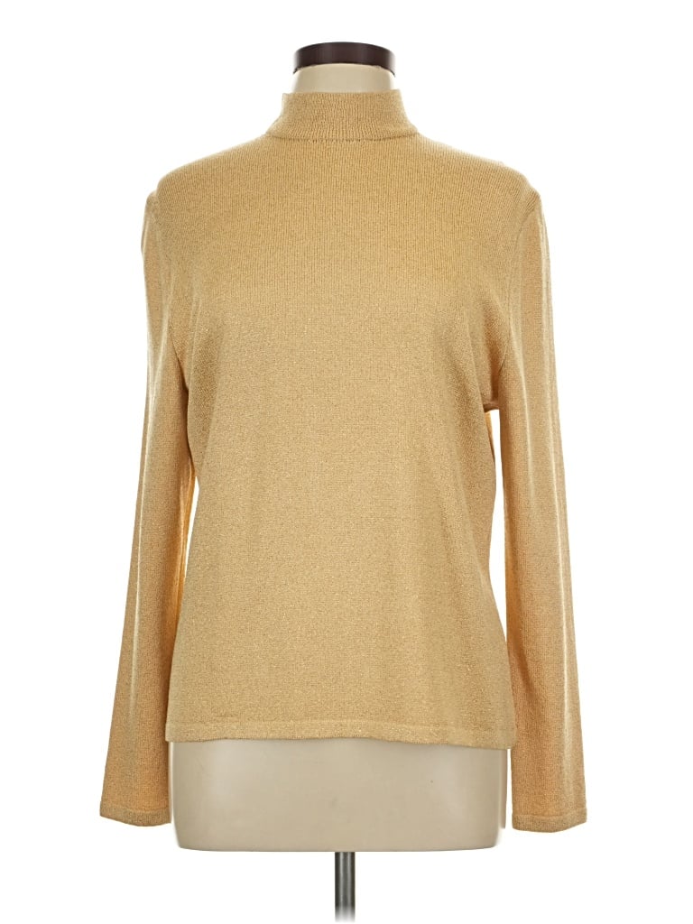 Pre-owned St. John Collection By Marie Gray St. John By Marie Gray Turtleneck Sweater In Gold