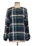 Violet & Claire 100% Polyester Plaid Blue Long Sleeve Blouse Size L - photo 1