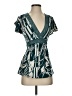 BCBGMAXAZRIA Teal Short Sleeve Blouse Size XS - photo 1