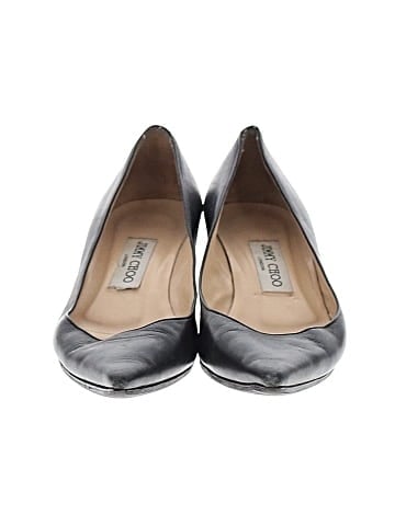 Jimmy Choo Leather Kitten Heels (view 2)