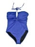 LOFT Beach Solid Blue One Piece Swimsuit Size M - photo 1