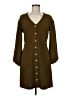 TeXTURE & THREAD Madewell Solid Brown Green Casual Dress Size M - photo 1
