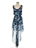 Aqua 100% Polyester Print Blue Cocktail Dress Size M - photo 2