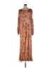 Mac Duggal 100% Polyester Brown Orange Casual Dress Size 28 - photo 1