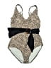 Assorted Brands Animal Print Tan One Piece Swimsuit Size L - photo 1
