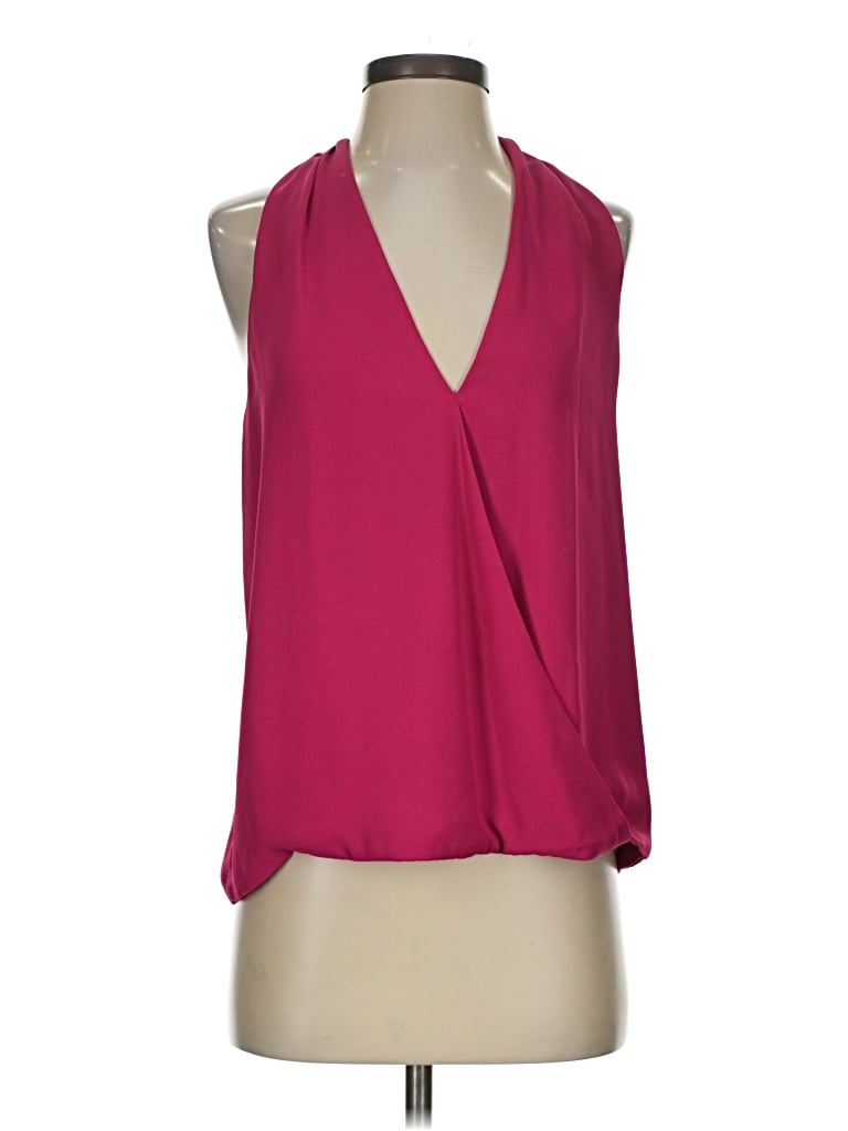 Pre-owned Krisa Sleeveless Blouse In Burgundy