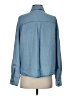 Lulus Solid Blue Long Sleeve Button-Down Shirt Size XS - photo 2