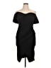 Boohoo Solid Black Cocktail Dress Size 14 - photo 1