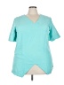 Unbranded 100% Polyester Teal Short Sleeve Top Size 22 (estimated) - photo 1