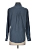 Everlane 100% Silk Solid Blue Long Sleeve Silk Top Size 00 - photo 2