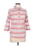Columbia Stripes Pink 3/4 Sleeve Button-Down Shirt Size M - photo 1
