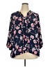 41Hawthorn 100% Polyester Floral Blue 3/4 Sleeve Blouse Size 2X - photo 1