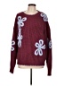 Listicle 100% Acrylic Floral Burgundy Pullover Sweater Size L - photo 1