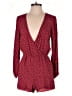 Honey Punch 100% Rayon Hearts Burgundy Romper Size S - photo 1