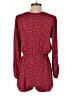 Honey Punch 100% Rayon Hearts Burgundy Romper Size S - photo 2