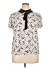 CeCe Floral Ivory Short Sleeve Blouse Size XL - photo 1