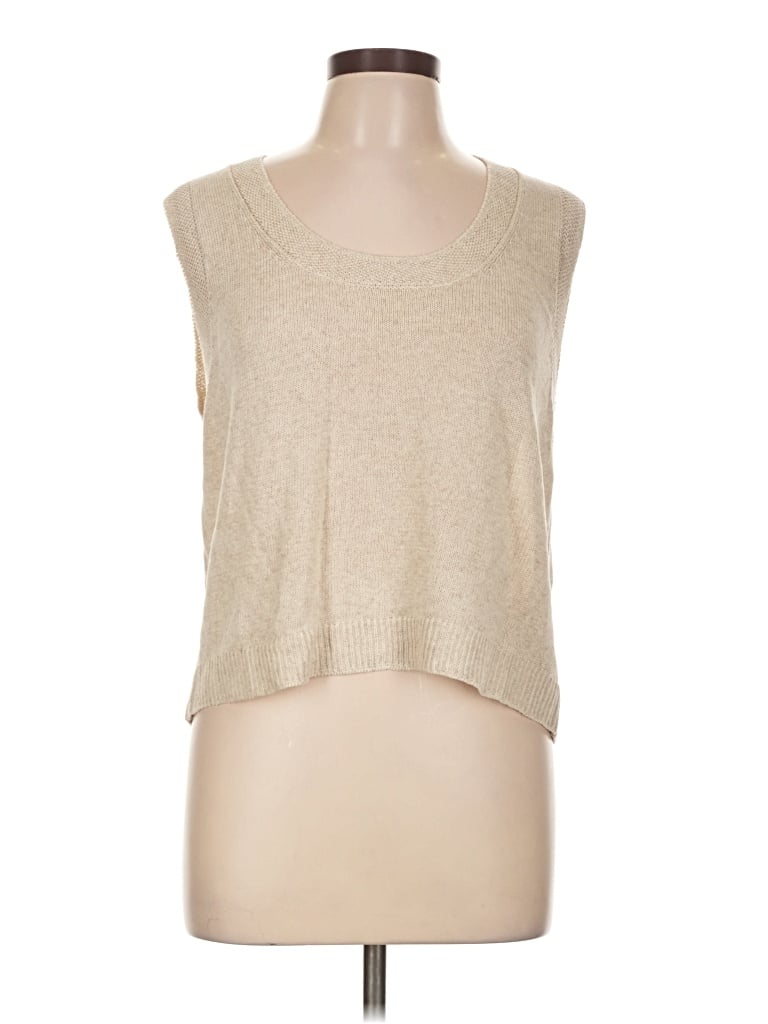 Pre-owned Max Studio Sleeveless T-shirt In Tan