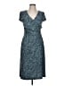 BCBGMAXAZRIA Print Teal Casual Dress Size L - photo 1