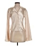 Line & Dot 100% Polyester Metallic Ivory Long Sleeve Blouse Size S - photo 1