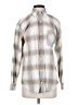 TNA 100% Cotton Checkered-gingham Silver Long Sleeve Button-Down Shirt Size XXS - photo 1