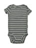 Carter's 100% Cotton Stripes Gray Short Sleeve Onesie Size Newborn - photo 1