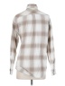 TNA 100% Cotton Checkered-gingham Silver Long Sleeve Button-Down Shirt Size XXS - photo 2