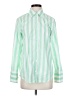 Lands' End Stripes Green Long Sleeve Button-Down Shirt Size S - photo 1