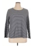 Basic Editions 100% Cotton Stripes Gray 3/4 Sleeve Top Size 1X - photo 1