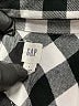 Gap 100% Viscose Checkered-gingham Black Long Sleeve Button-Down Shirt Size L - photo 4