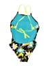 Speedo Graphic Green One Piece Swimsuit Size 10 - photo 2