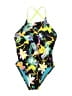 Speedo Graphic Green One Piece Swimsuit Size 10 - photo 1