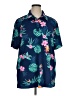 Assorted Brands Tropical Blue Short Sleeve Blouse Size XL - photo 1