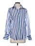 MNG Stripes Blue Long Sleeve Blouse Size 4 - photo 1