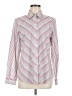 Foxcroft 100% Cotton Chevron-herringbone Pink Long Sleeve Blouse Size 10 - photo 1