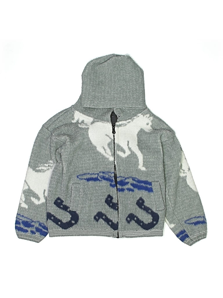 Pre-owned Assorted Brands Kids' Zip Up Hoodie In Gray