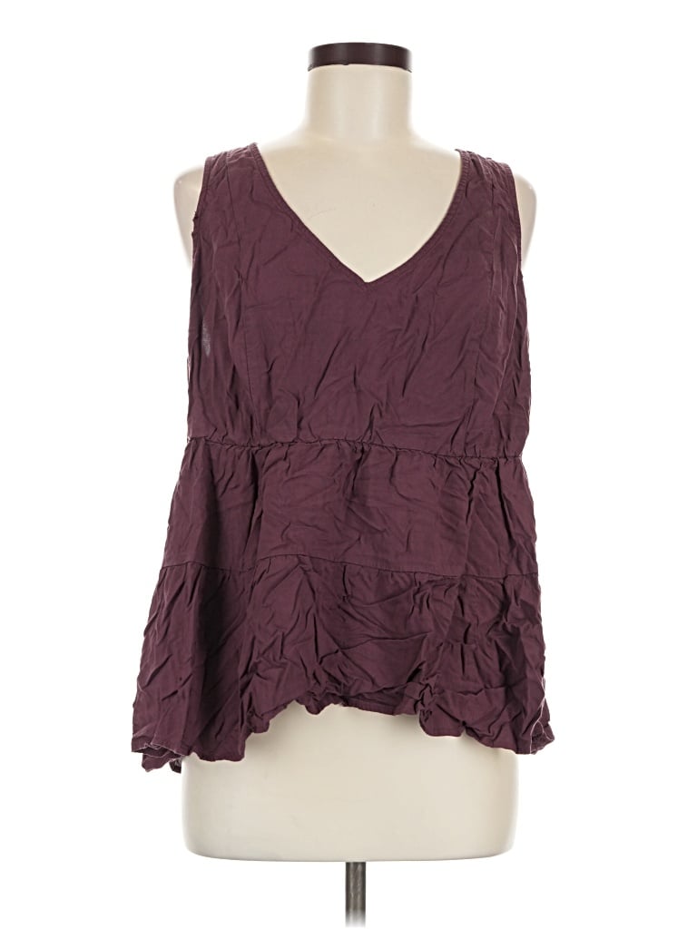 Pre-owned Torrid Sleeveless Blouse In Burgundy