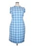J.Crew Checkered-gingham Blue Casual Dress Size 18 - photo 1