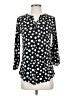 SJS Polka Dots Black 3/4 Sleeve Blouse Size S - photo 1