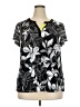 Avenue Black Short Sleeve Blouse Size 18 Plus - photo 1