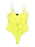 Bebe Solid Yellow Bodysuit Size L - photo 1