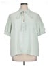 Shein Curve 100% Polyester Green Short Sleeve Blouse Size 2xl - photo 1