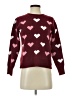 Time and Tru Hearts Burgundy Pullover Sweater Size S - photo 1