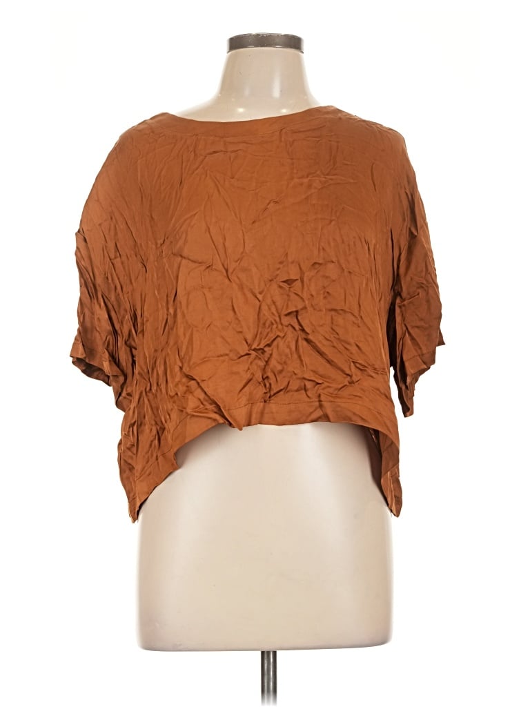 Pre-owned Stillwater Short Sleeve Blouse In Brown